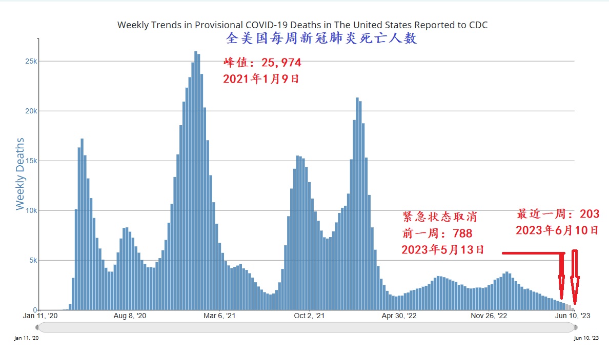 2023 06 15 CDC Report weekly COVID 19 death